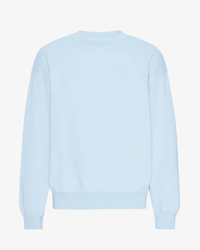 Suéter orgánico de cuello redondo oversize - Azul polar