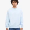 Suéter orgánico de cuello redondo oversize - Azul polar