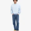 Suéter orgánico de cuello redondo oversize - Azul polar