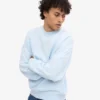 Suéter orgánico de cuello redondo oversize - Azul polar