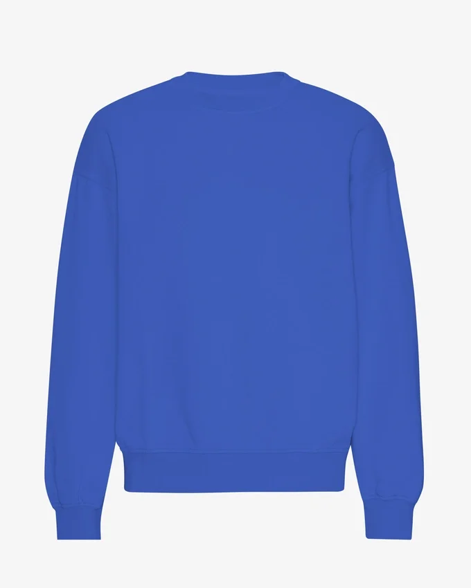 Suéter orgánico de cuello redondo oversize - Azul zafiro