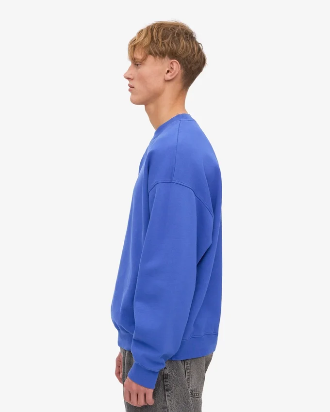 Suéter orgánico de cuello redondo oversize - Azul zafiro