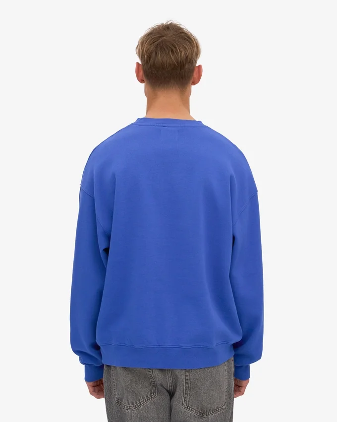 Suéter orgánico de cuello redondo oversize - Azul zafiro