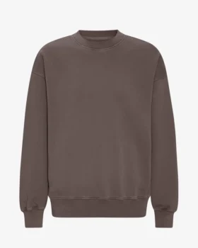 Suéter orgánico de cuello redondo oversize - Barro descolorido
