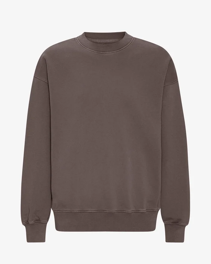 Suéter orgánico de cuello redondo oversize - Barro descolorido