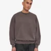 Suéter orgánico de cuello redondo oversize - Barro descolorido
