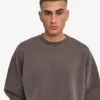Suéter orgánico de cuello redondo oversize - Barro descolorido