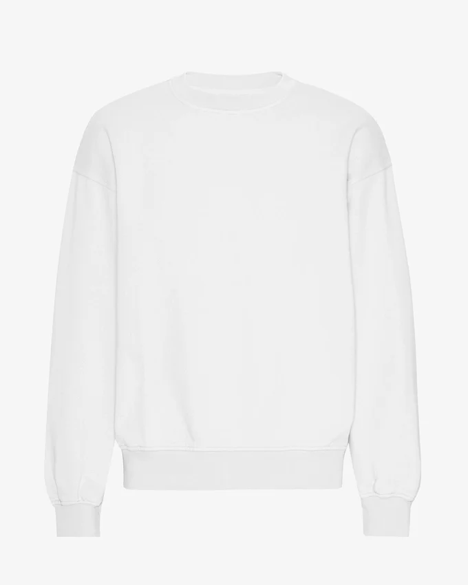 Suéter orgánico de cuello redondo oversize - Blanco óptico