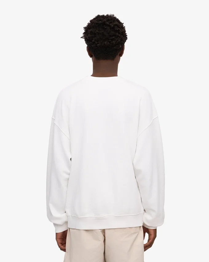 Suéter orgánico de cuello redondo oversize - Blanco óptico