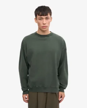 Suéter orgánico de cuello redondo oversize – Bosque de medianoche