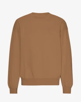 Suéter orgánico de cuello redondo oversize - Camello del Sáhara