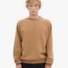 Suéter orgánico de cuello redondo oversize - Camello del Sáhara