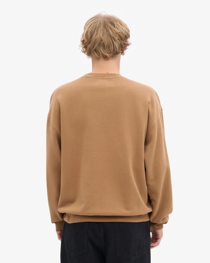 Suéter orgánico de cuello redondo oversize - Camello del Sáhara