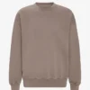 Suéter orgánico de cuello redondo oversize - Caqui descolorido