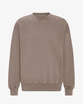Suéter orgánico de cuello redondo oversize - Caqui descolorido