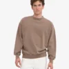 Suéter orgánico de cuello redondo oversize - Caqui descolorido