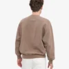Suéter orgánico de cuello redondo oversize - Caqui descolorido