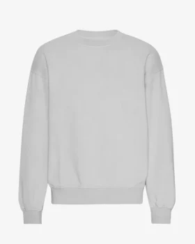 Suéter orgánico de cuello redondo oversize - Gris descolorido