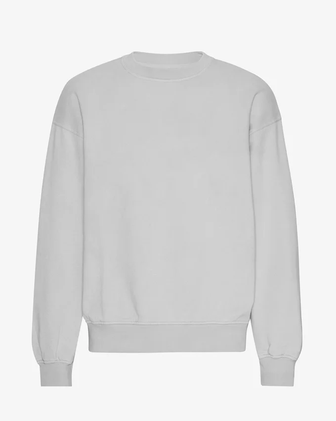Suéter orgánico de cuello redondo oversize - Gris descolorido