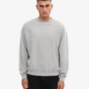 Suéter orgánico de cuello redondo oversize - Gris descolorido
