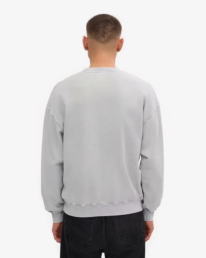 Suéter orgánico de cuello redondo oversize - Gris descolorido