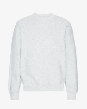 Suéter orgánico de cuello redondo oversize - Mezcla de nieve