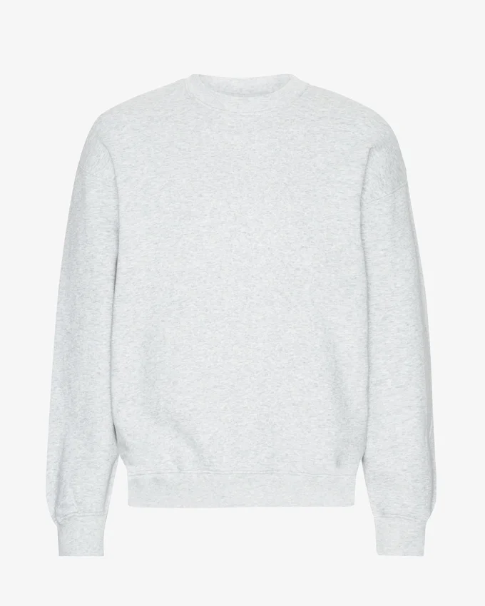 Suéter orgánico de cuello redondo oversize - Mezcla de nieve