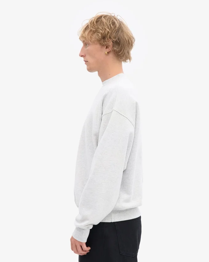 Suéter orgánico de cuello redondo oversize - Mezcla de nieve