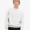 Suéter orgánico de cuello redondo oversize - Mezcla de nieve
