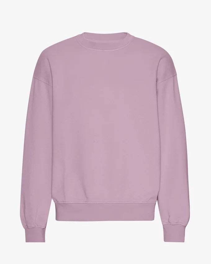 Suéter orgánico de cuello redondo oversize - Morado perlado