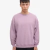 Suéter orgánico de cuello redondo oversize - Morado perlado