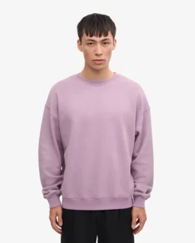 Suéter orgánico de cuello redondo oversize – Morado perlado