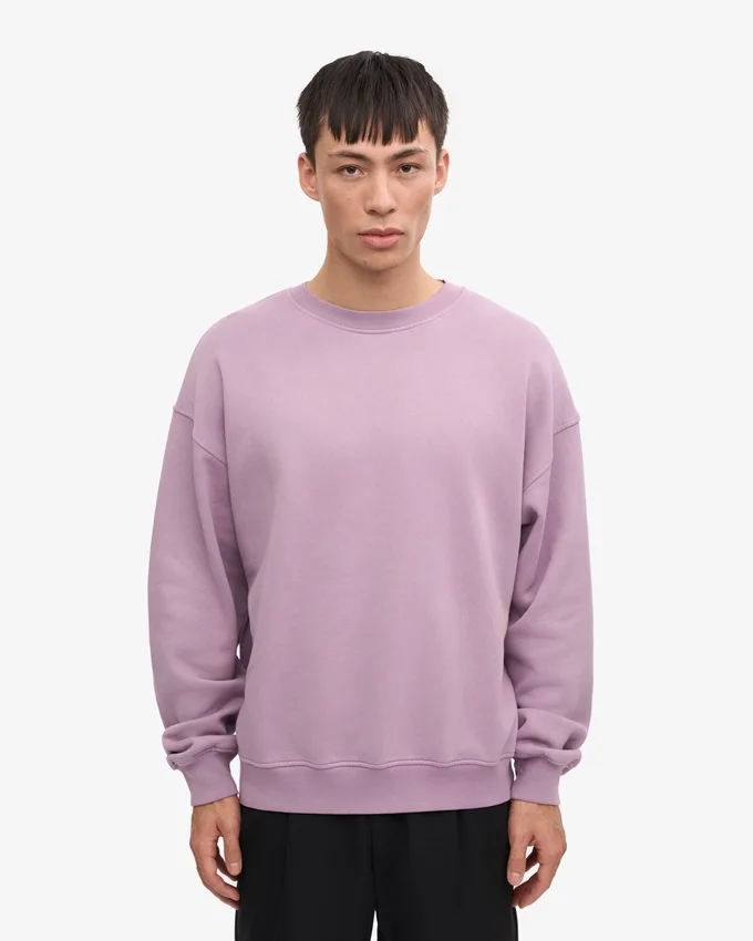 Suéter orgánico de cuello redondo oversize - Morado perlado