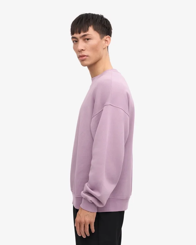 Suéter orgánico de cuello redondo oversize - Morado perlado