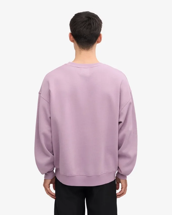 Suéter orgánico de cuello redondo oversize - Morado perlado