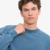 Suéter orgánico de cuello redondo oversize - Índigo deslavado