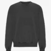 Suéter orgánico de cuello redondo oversize - Negro descolorido