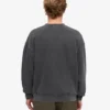 Suéter orgánico de cuello redondo oversize - Negro descolorido