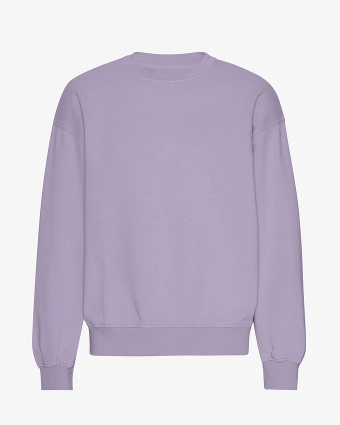 Suéter orgánico de cuello redondo oversize - púrpura jade