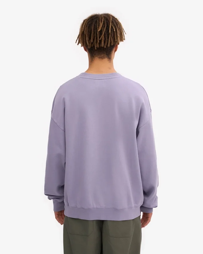 Suéter orgánico de cuello redondo oversize - púrpura jade