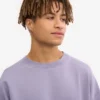 Suéter orgánico de cuello redondo oversize - púrpura jade
