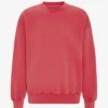 Suéter orgánico de cuello redondo oversize - Rojo deslavado