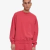 Suéter orgánico de cuello redondo oversize - Rojo deslavado