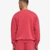 Suéter orgánico de cuello redondo oversize - Rojo deslavado