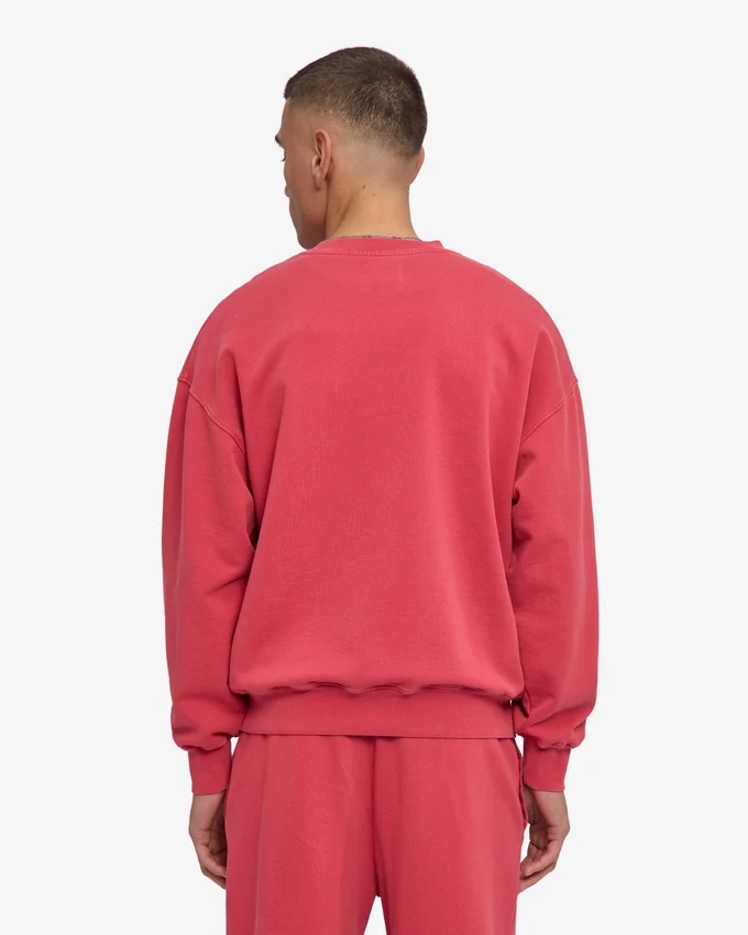 Suéter orgánico de cuello redondo oversize - Rojo deslavado