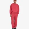 Suéter orgánico de cuello redondo oversize - Rojo deslavado