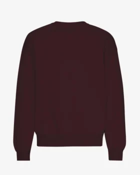 Suéter orgánico de cuello redondo oversize - Rojo sangre de buey