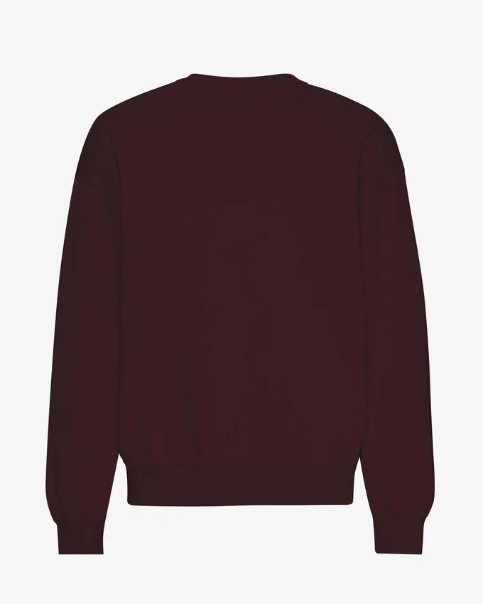 Suéter orgánico de cuello redondo oversize - Rojo sangre de buey