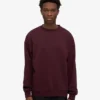 Suéter orgánico de cuello redondo oversize - Rojo sangre de buey