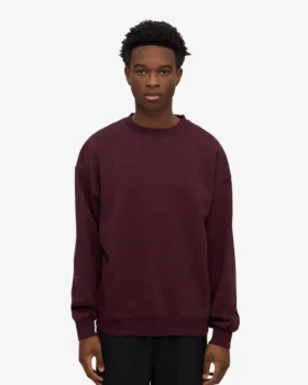 Suéter orgánico de cuello redondo oversize – Rojo sangre de buey